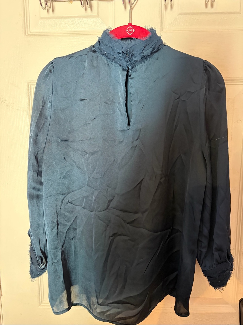 Zara Navy Blue Frayed-Edge Jacket